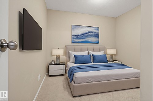 Bedroom featuring baseboards and carpet - 414 12035 22 Avenue, Edmonton, AB - Indoor Photo Showing Bedroom