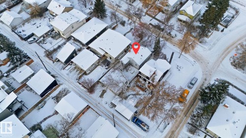 View of snowy aerial view - 9705 87 Avenue, Edmonton, AB -  With View