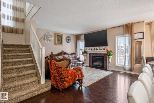 17116 121 Street, Edmonton, AB - Indoor Photo Showing Living Room With Fireplace