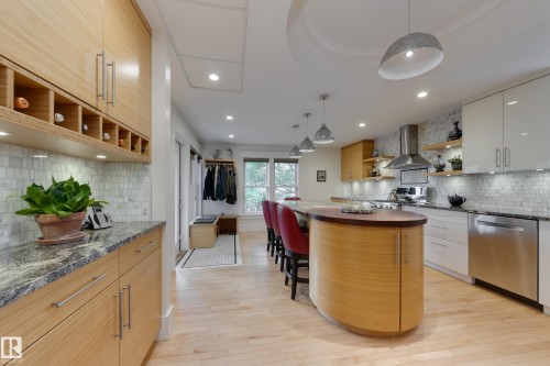 10828 125 Street, Edmonton, AB - Indoor Photo Showing Kitchen With Upgraded Kitchen