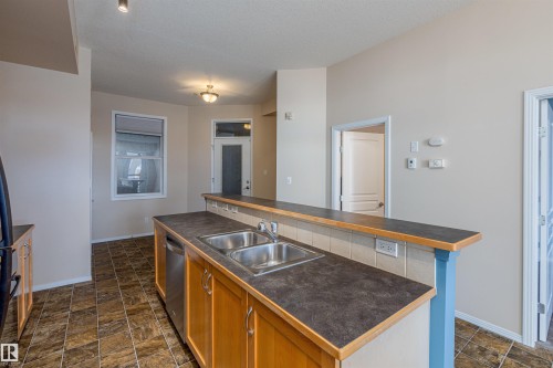 143 10403 122 Street, Edmonton, AB - Indoor Photo Showing Kitchen With Double Sink
