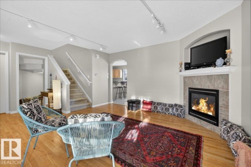 1921 Garnett Way, Edmonton, AB - Indoor Photo Showing Living Room With Fireplace