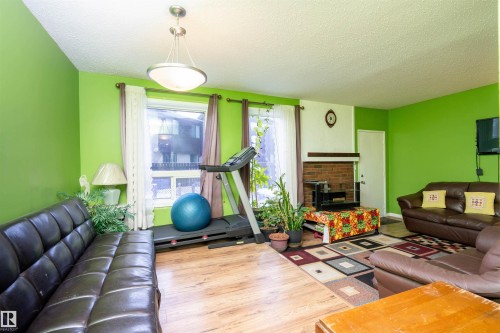 644 Saddleback Road, Edmonton, AB - Indoor Photo Showing Living Room With Fireplace