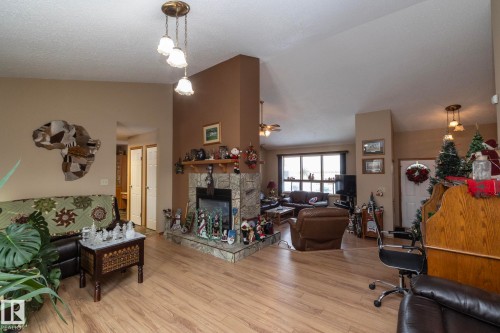 57524 Range Road 270, Rural Westlock County, AB - Indoor Photo Showing Living Room With Fireplace