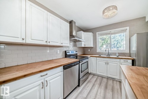 10936 Beaumaris Road, Edmonton, AB - Indoor Photo Showing Kitchen With Double Sink