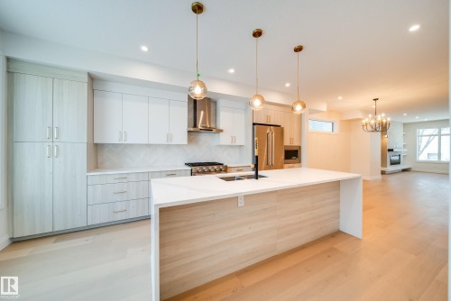 10649 81 Street, Edmonton, AB - Indoor Photo Showing Kitchen With Double Sink With Upgraded Kitchen