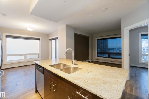 602 10226 104 Street, Edmonton, AB - Indoor Photo Showing Kitchen With Double Sink