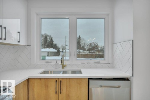 8506 153 Street, Edmonton, AB - Indoor Photo Showing Kitchen With Double Sink