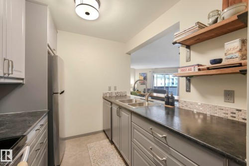 308 11218 80 Street, Edmonton, AB - Indoor Photo Showing Kitchen With Double Sink