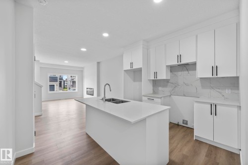 16521 20 Avenue, Edmonton, AB - Indoor Photo Showing Kitchen With Double Sink