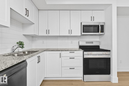 114 9504 182 Street, Edmonton, AB - Indoor Photo Showing Kitchen With Double Sink
