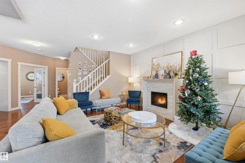2292 Warry Loop, Edmonton, AB - Indoor Photo Showing Living Room With Fireplace