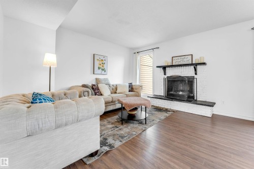5344 38A Avenue, Edmonton, AB - Indoor Photo Showing Living Room With Fireplace