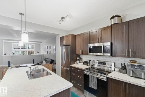 5048 Andison Close, Edmonton, AB - Indoor Photo Showing Kitchen With Double Sink With Upgraded Kitchen
