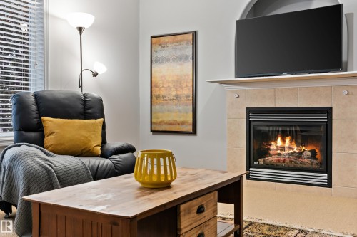 20432 50 Avenue, Edmonton, AB - Indoor Photo Showing Living Room With Fireplace