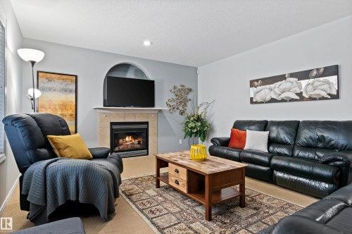20432 50 Avenue, Edmonton, AB - Indoor Photo Showing Living Room With Fireplace