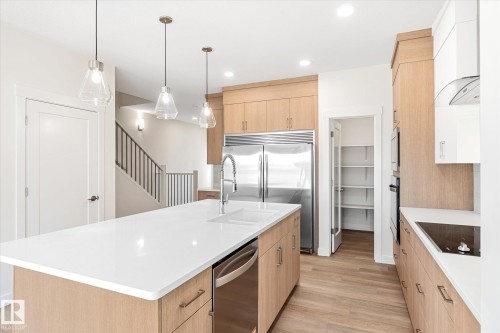 22372 89 Avenue, Edmonton, AB - Indoor Photo Showing Kitchen With Double Sink With Upgraded Kitchen