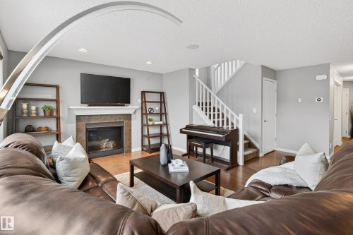21711 85 Avenue, Edmonton, AB - Indoor Photo Showing Living Room With Fireplace
