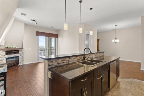 425 6083 Maynard Way E, Edmonton, AB - Indoor Photo Showing Kitchen With Double Sink