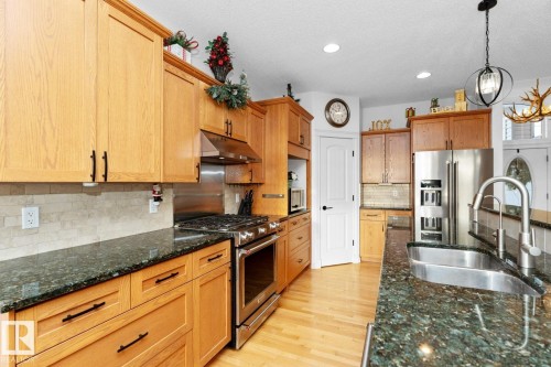 3211 62 Street, Beaumont, AB - Indoor Photo Showing Kitchen With Double Sink With Upgraded Kitchen