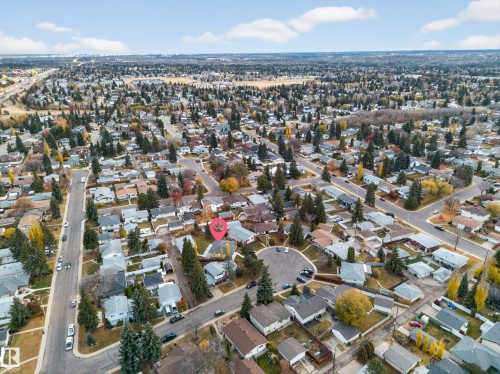 Aerial view of property and surrounding area featuring nearby suburban area - 11147 36A Avenue, Edmonton, AB - Outdoor With View