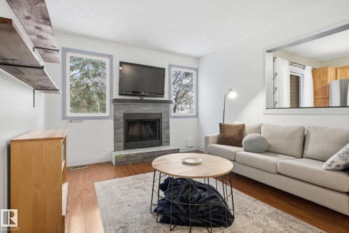 18024 96 Avenue, Edmonton, AB - Indoor Photo Showing Living Room With Fireplace