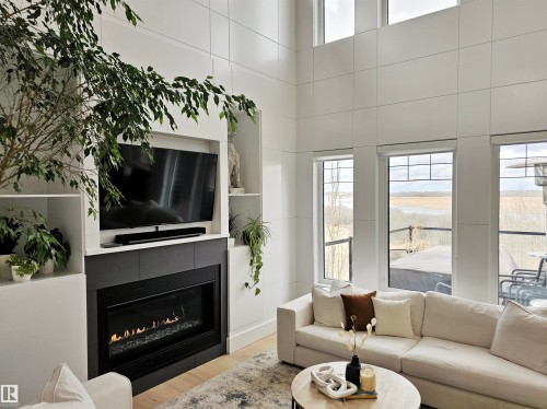 1265 Peregrine Terrace, Edmonton, AB - Indoor Photo Showing Living Room With Fireplace