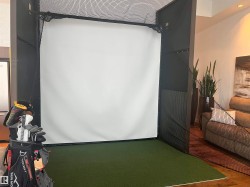 Interior space featuring golf simulator - 