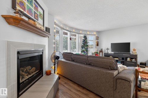 3740 63 Street Nw, Edmonton, AB - Indoor Photo Showing Living Room With Fireplace