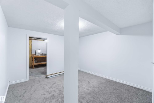 Bonus room featuring light colored carpet and a textured ceiling - 115 Deer Ridge Drive, St. Albert, AB - Indoor Photo Showing Other Room