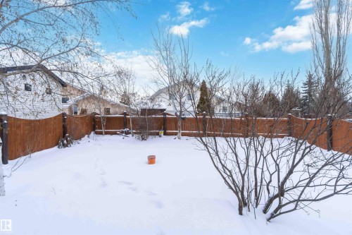Snowy yard featuring a fenced backyard - 115 Deer Ridge Drive, St. Albert, AB - Outdoor