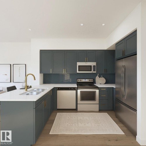 56 710 Mattson Drive, Edmonton, AB - Indoor Photo Showing Kitchen With Double Sink With Upgraded Kitchen