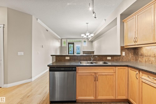 112 12408 15 Avenue, Edmonton, AB - Indoor Photo Showing Kitchen With Double Sink