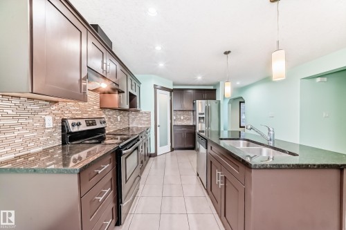12910 128 Street, Edmonton, AB - Indoor Photo Showing Kitchen With Double Sink With Upgraded Kitchen
