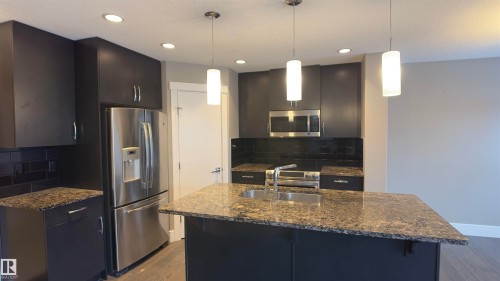 616 175A Street Sw, Edmonton, AB - Indoor Photo Showing Kitchen With Double Sink With Upgraded Kitchen
