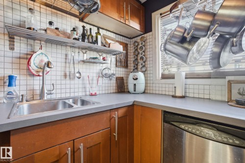 223 Dickinsfield Court, Edmonton, AB - Indoor Photo Showing Kitchen With Double Sink