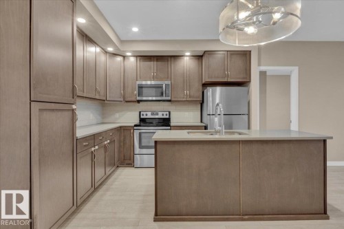 227 1008 Rosenthal Bv, Edmonton, AB - Indoor Photo Showing Kitchen With Double Sink
