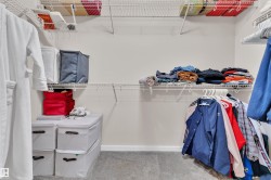 Spacious closet with light colored carpet - 