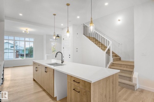9926 157 Street, Edmonton, AB - Indoor Photo Showing Kitchen With Double Sink With Upgraded Kitchen
