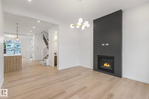 9926 157 Street, Edmonton, AB - Indoor Photo Showing Living Room With Fireplace