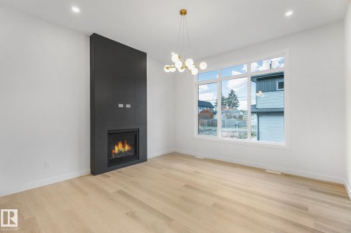 9926 157 Street, Edmonton, AB - Indoor Photo Showing Living Room With Fireplace