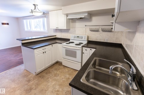 8335 76 Avenue, Edmonton, AB - Indoor Photo Showing Kitchen With Double Sink