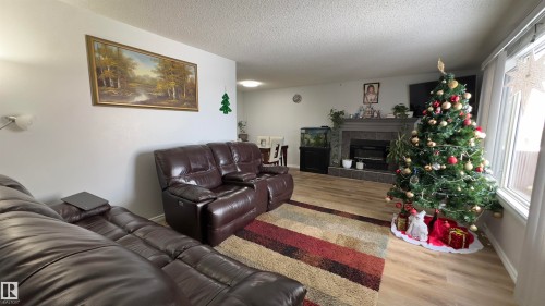 15024 55 Street, Edmonton, AB - Indoor Photo Showing Living Room With Fireplace