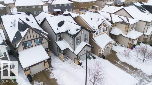Snowy aerial view featuring a residential view - 3117 Arthurs Crescent, Edmonton, AB - Outdoor