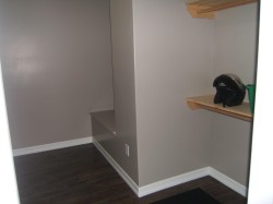 Spacious closet featuring dark wood-style floors - 