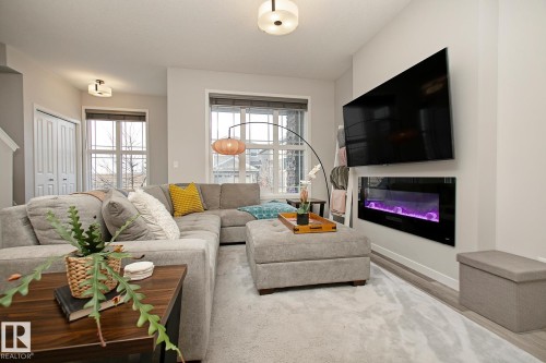 2219 160 Street, Edmonton, AB - Indoor Photo Showing Living Room With Fireplace