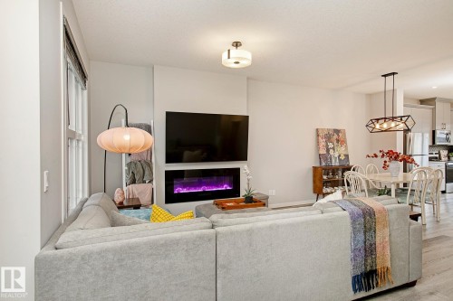 2219 160 Street, Edmonton, AB - Indoor Photo Showing Living Room With Fireplace