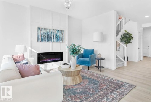 22376 90 Avenue, Edmonton, AB - Indoor Photo Showing Living Room With Fireplace