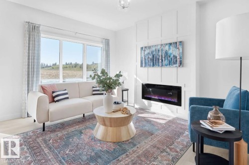 22376 90 Avenue, Edmonton, AB - Indoor Photo Showing Living Room With Fireplace