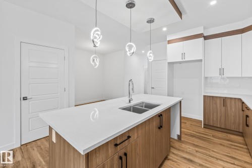 49 Ficus Way, Fort Saskatchewan, AB - Indoor Photo Showing Kitchen With Double Sink With Upgraded Kitchen